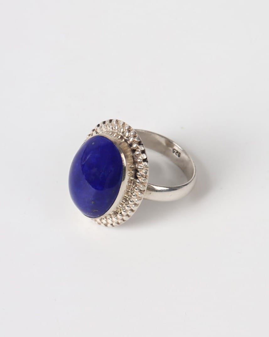 Royal Blue Afghan Lapis Lazuli Silver Ring