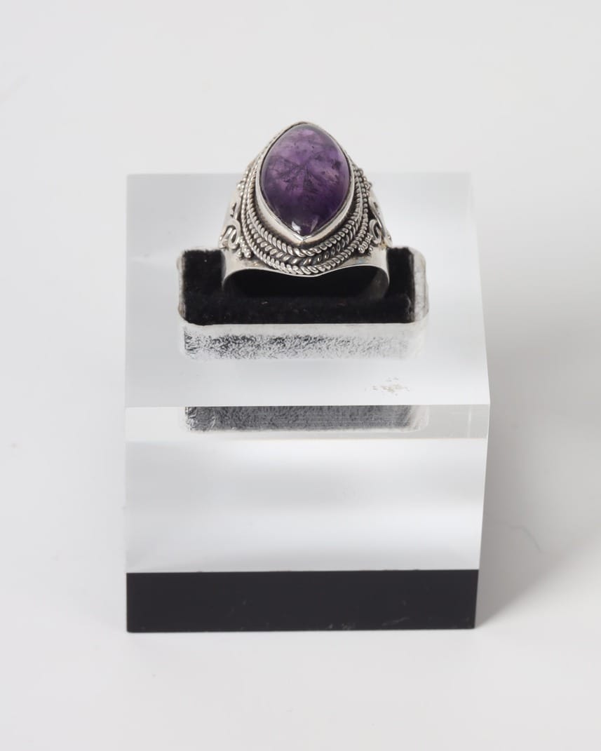 Purple Badakhshan Garnet Sterling Silver Ring