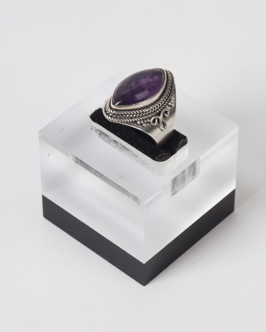 Purple Badakhshan Garnet Sterling Silver Ring