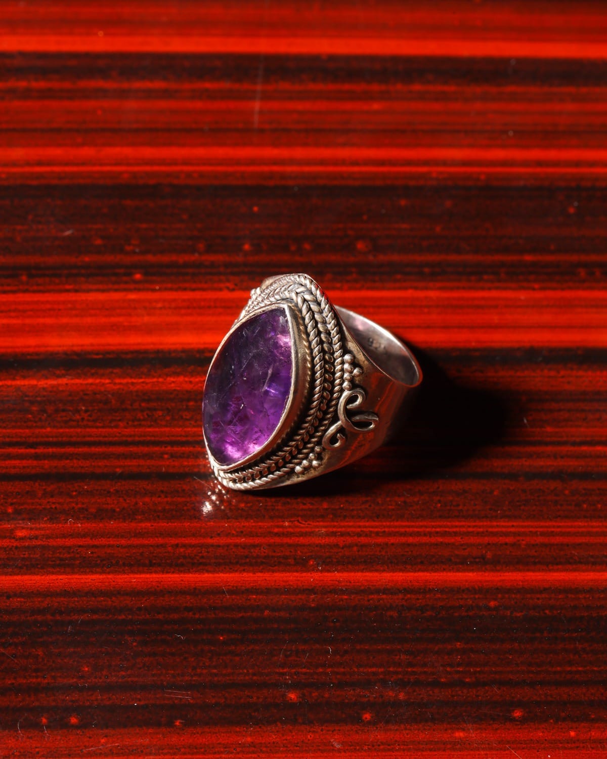 Purple Badakhshan Garnet Sterling Silver Ring