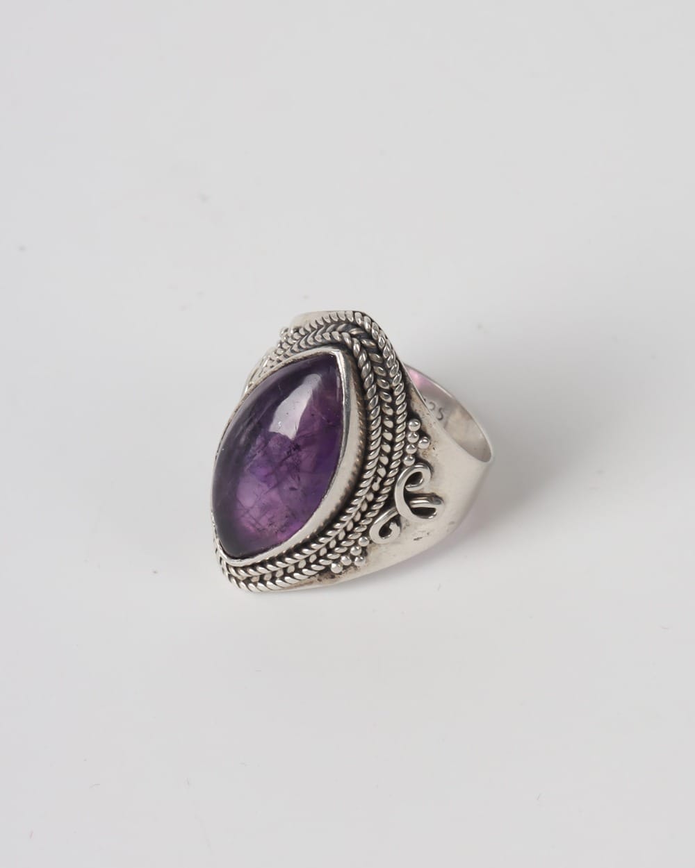 Purple Badakhshan Garnet Sterling Silver Ring