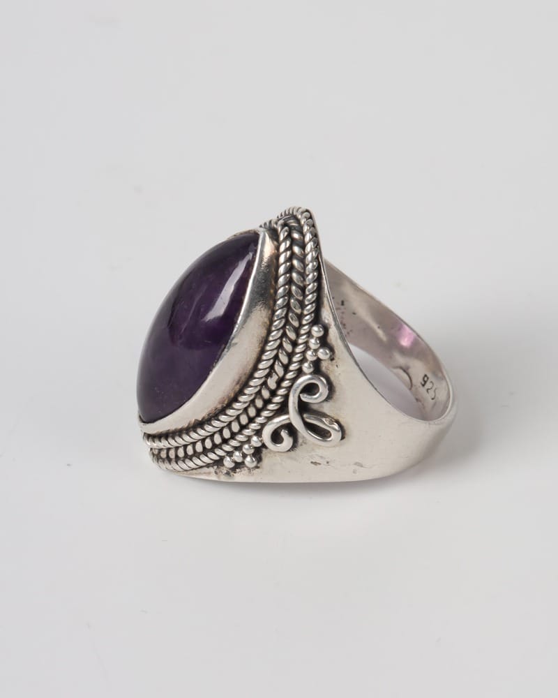 Purple Badakhshan Garnet Sterling Silver Ring