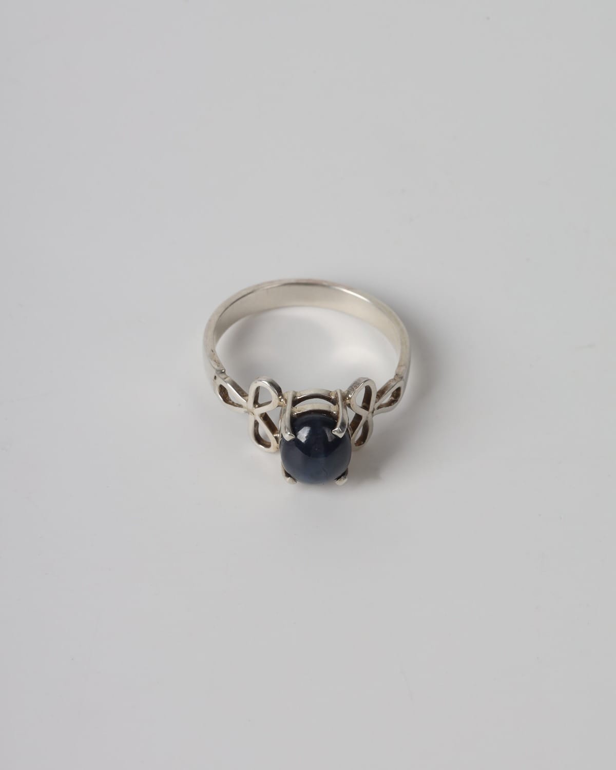 Deep Blue Star Sapphire Sterling Silver Ring