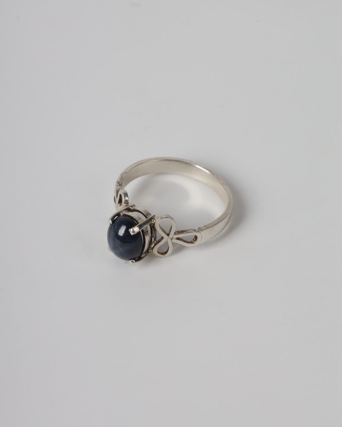 Deep Blue Star Sapphire Sterling Silver Ring