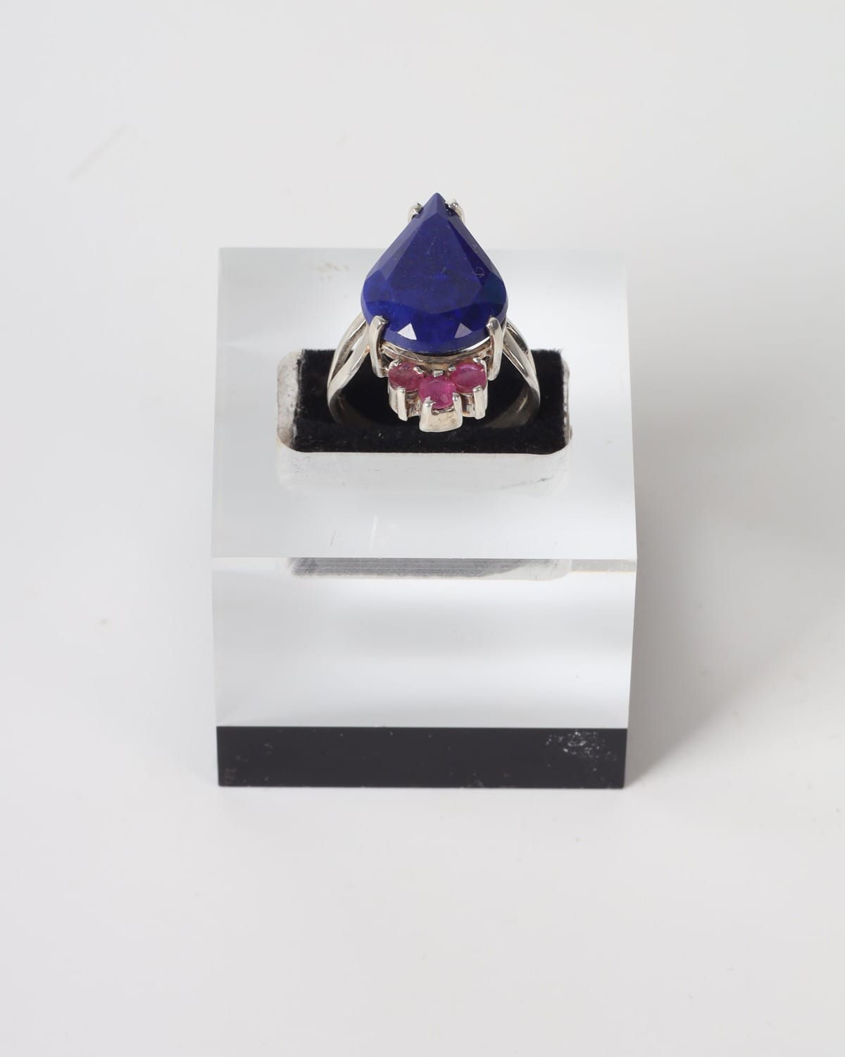 Royal Blue Lapis Lazuli & Ruby 925 Sterling Silver Set
