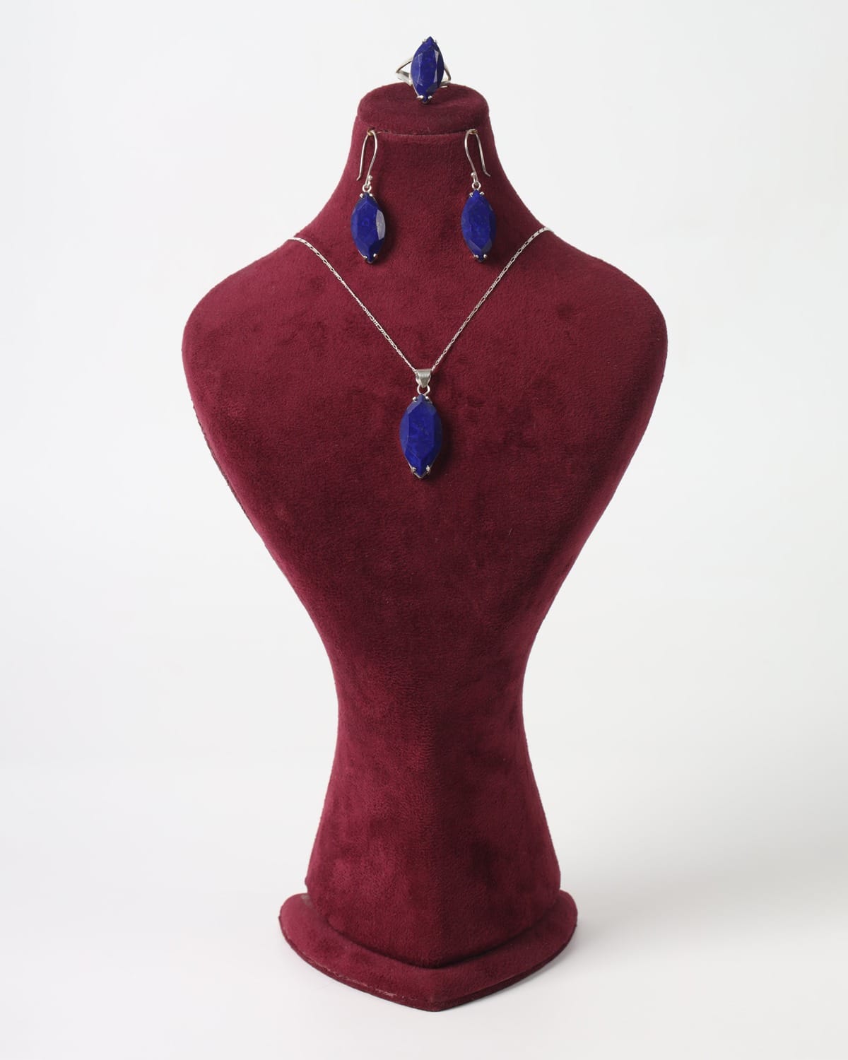 Blue Lapis Lazuli 925 Sterling Silver Jewelry Set