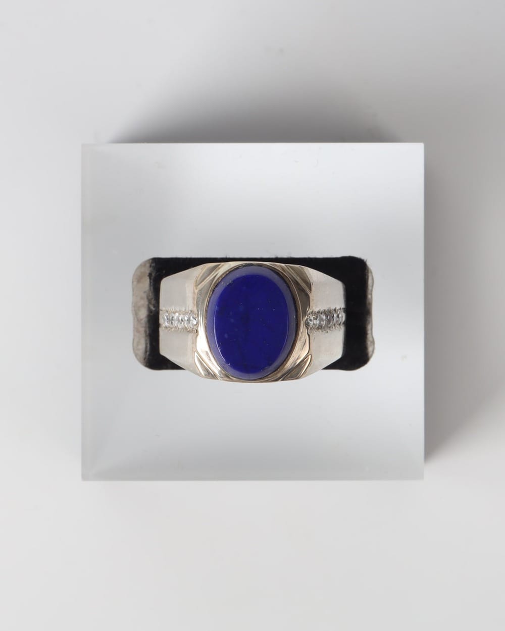 Blue Afghan Lapis Lazuli Men’s Silver Ring
