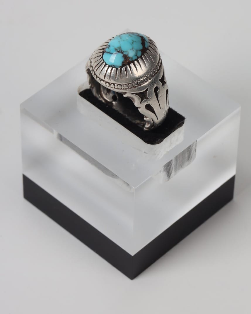 Sky Blue Nishapur Turquoise Men’s Silver Ring