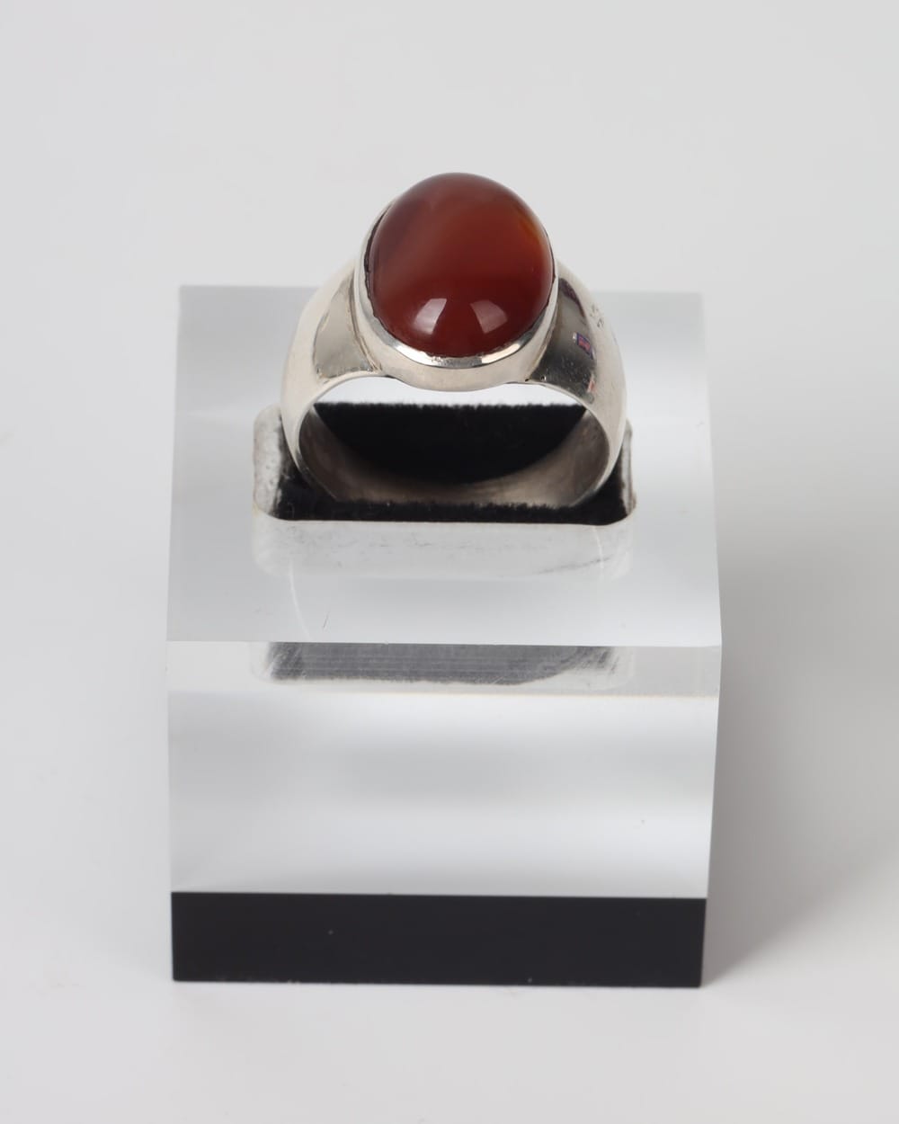 Red Yemeni Agate Men’s Silver Ring
