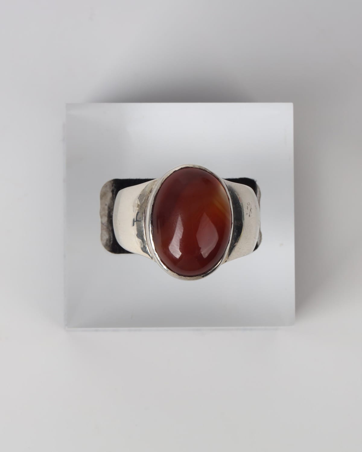 Red Yemeni Agate Men’s Silver Ring