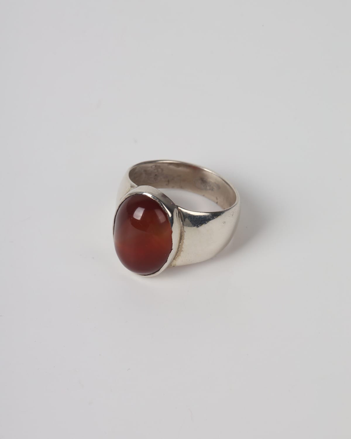 Red Yemeni Agate Men’s Silver Ring