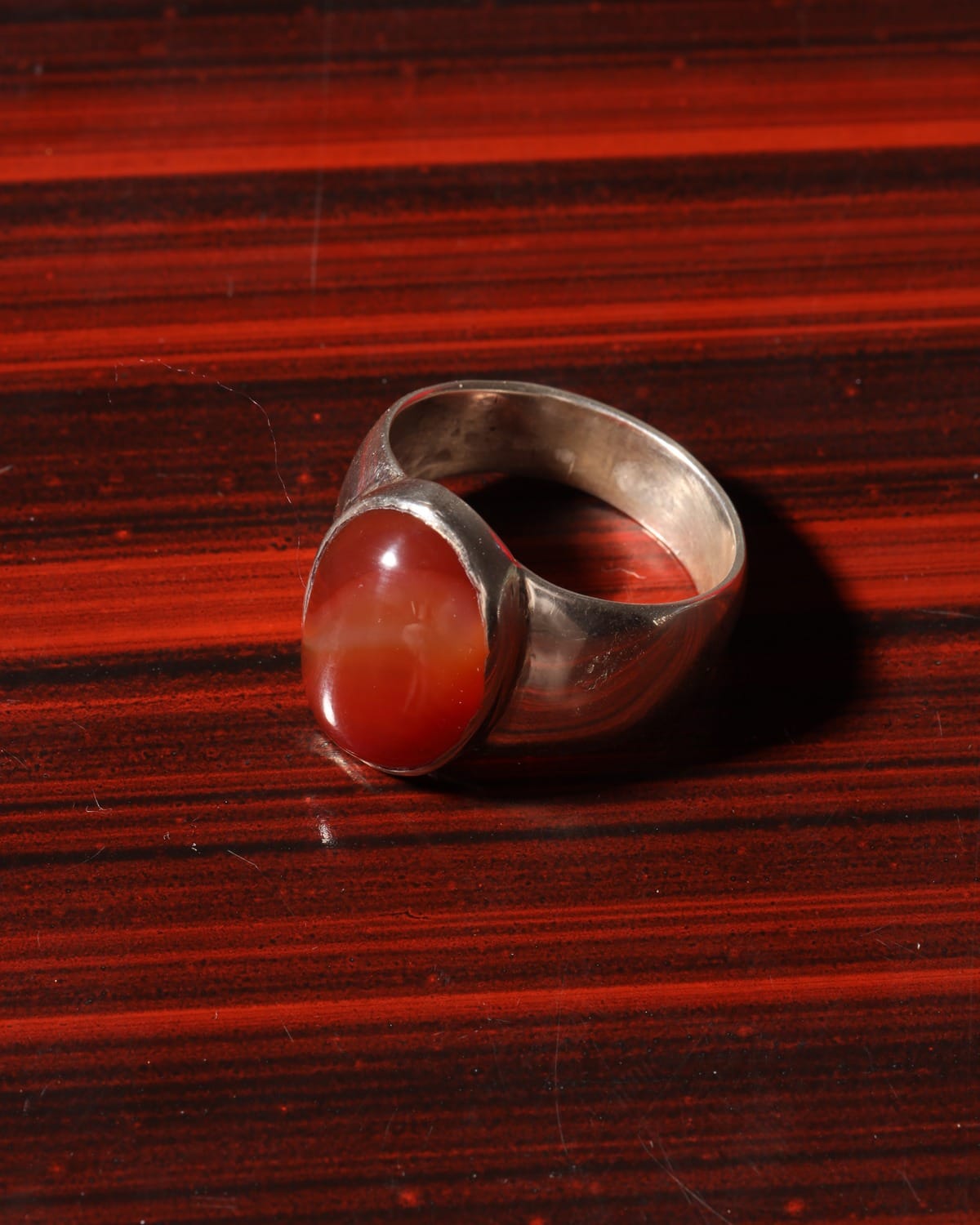 Red Yemeni Agate Men’s Silver Ring