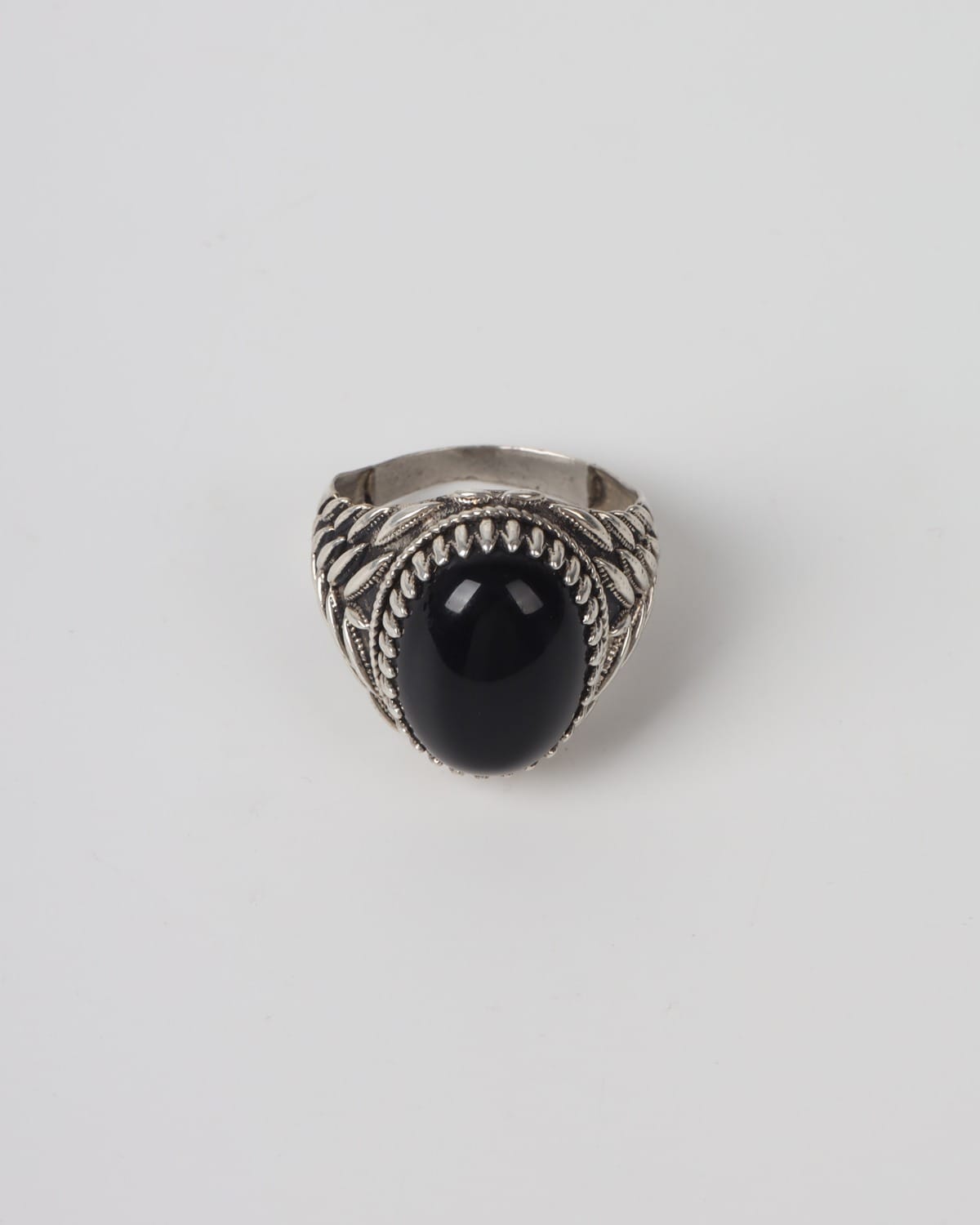 Black Agate Men’s Silver Ring
