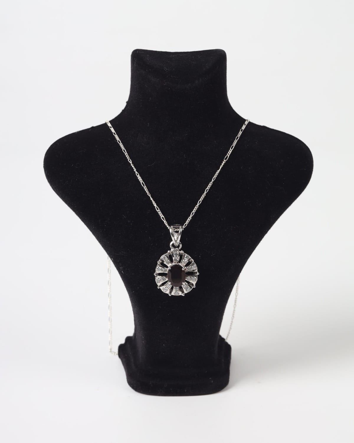 Deep Red Garnet Sterling Silver Necklace