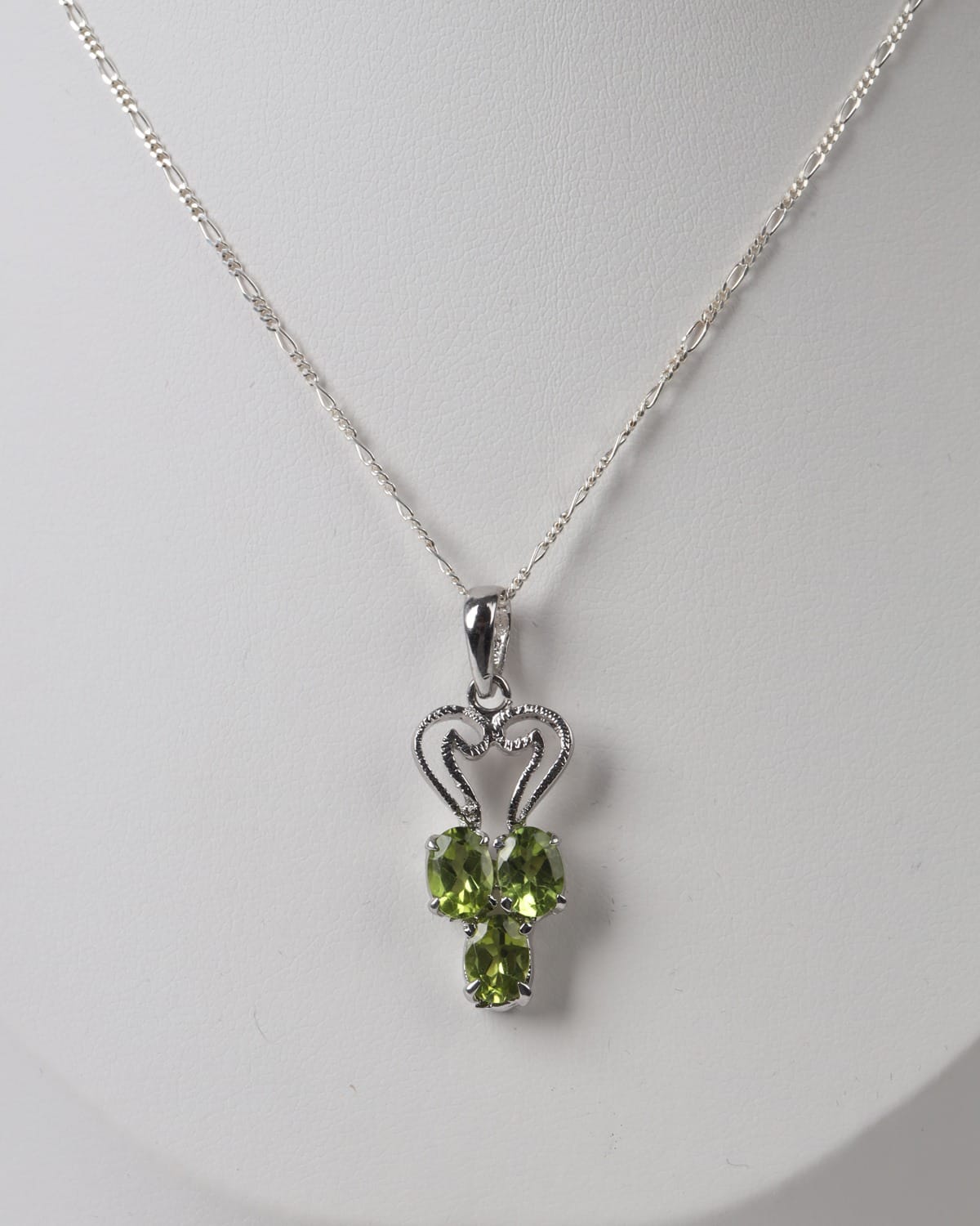 Green Peridot Sterling Silver Necklace