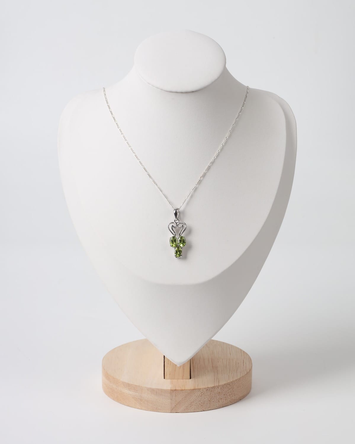 Green Peridot Sterling Silver Necklace