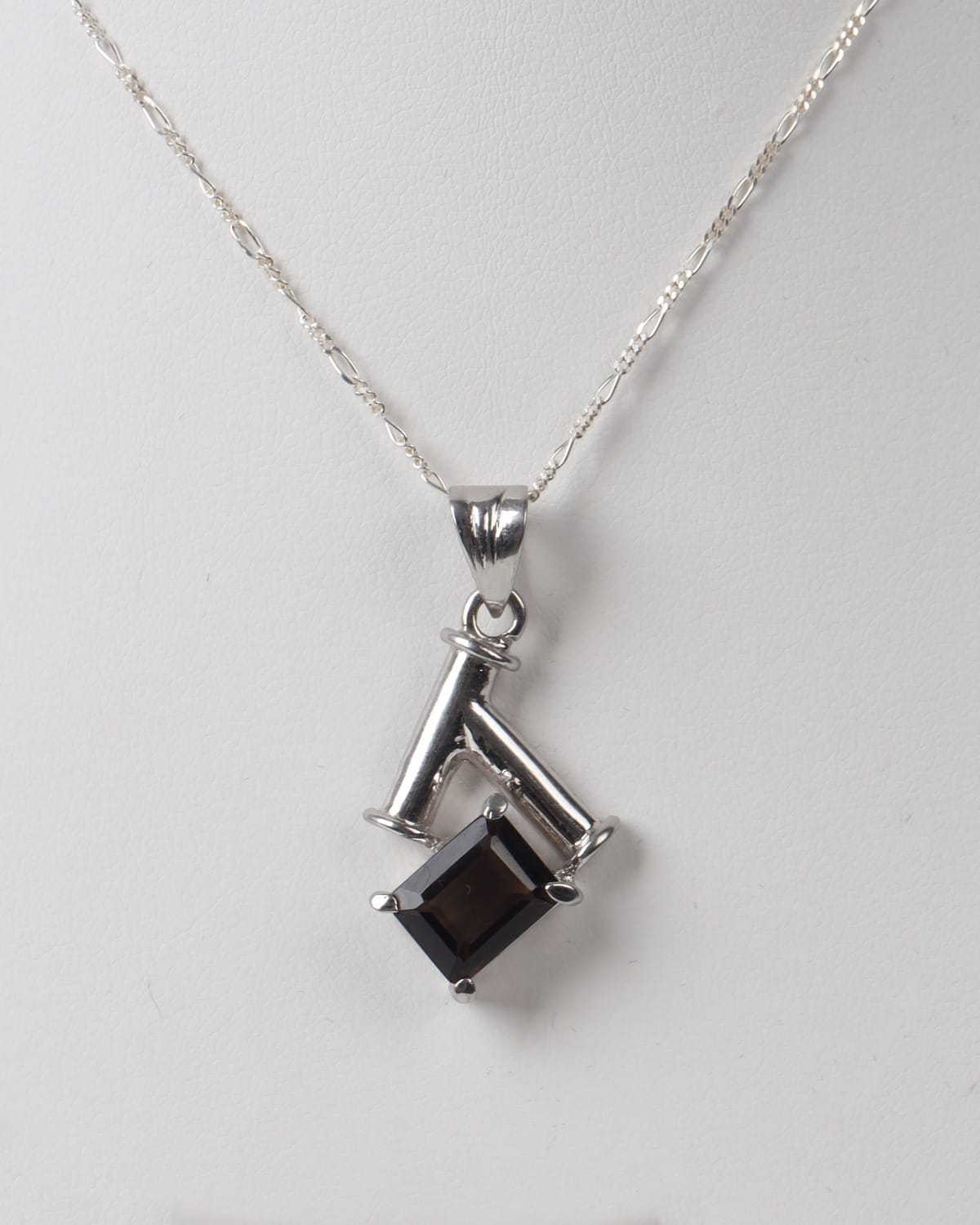 Midnight Black Agate Sterling Silver Necklace