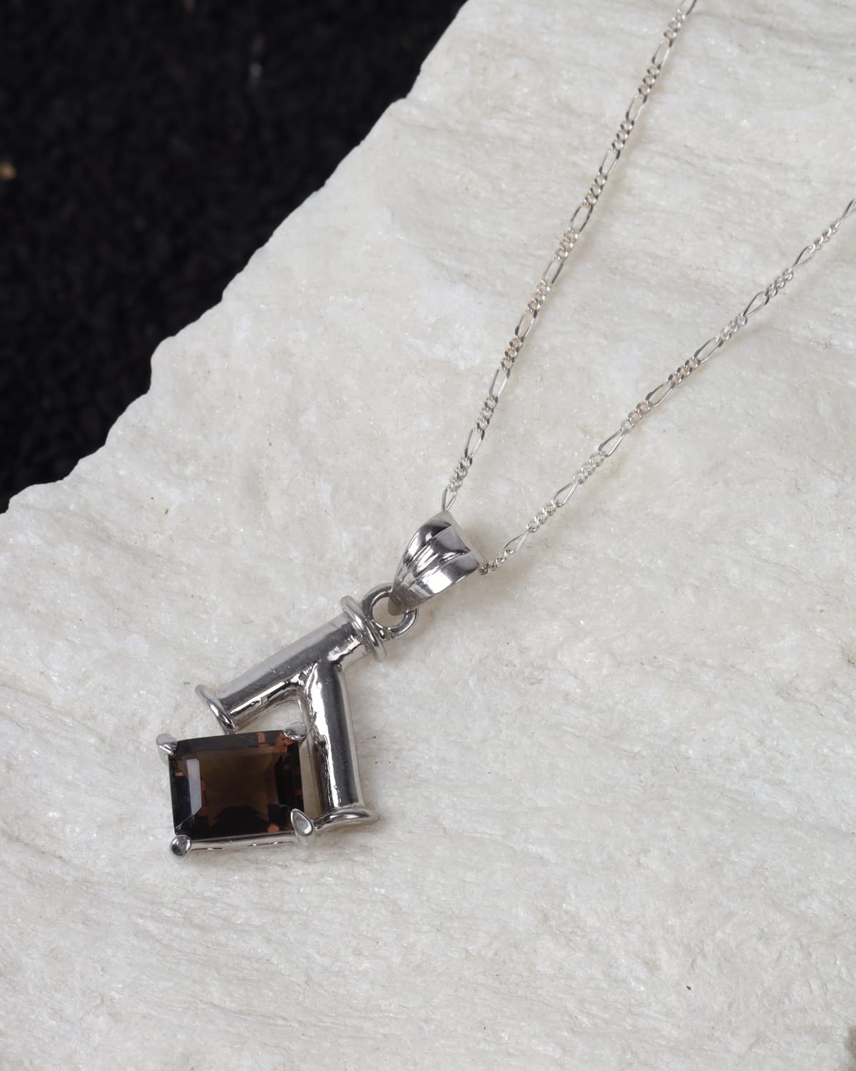 Midnight Black Agate Sterling Silver Necklace
