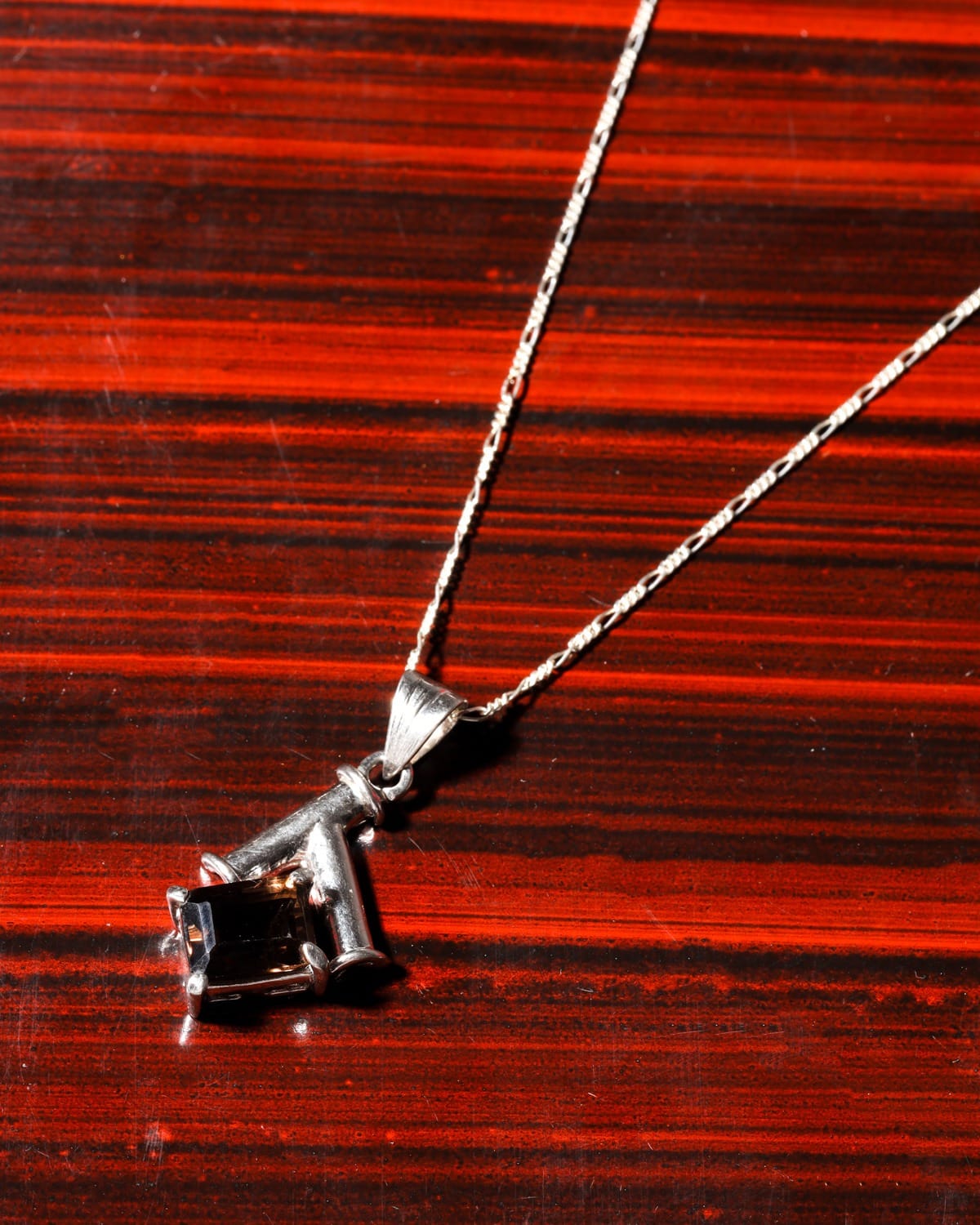 Midnight Black Agate Sterling Silver Necklace