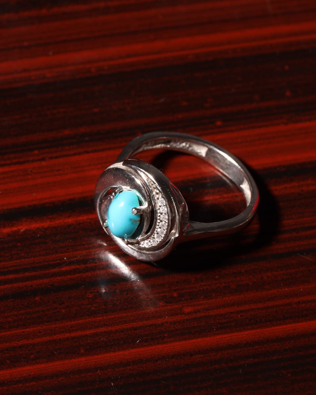 Blue Nishapur Turquoise Silver Ring