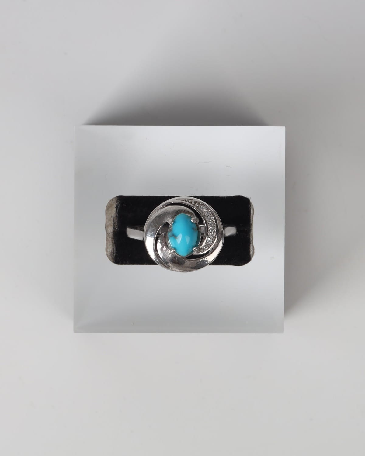 Blue Nishapur Turquoise Silver Ring