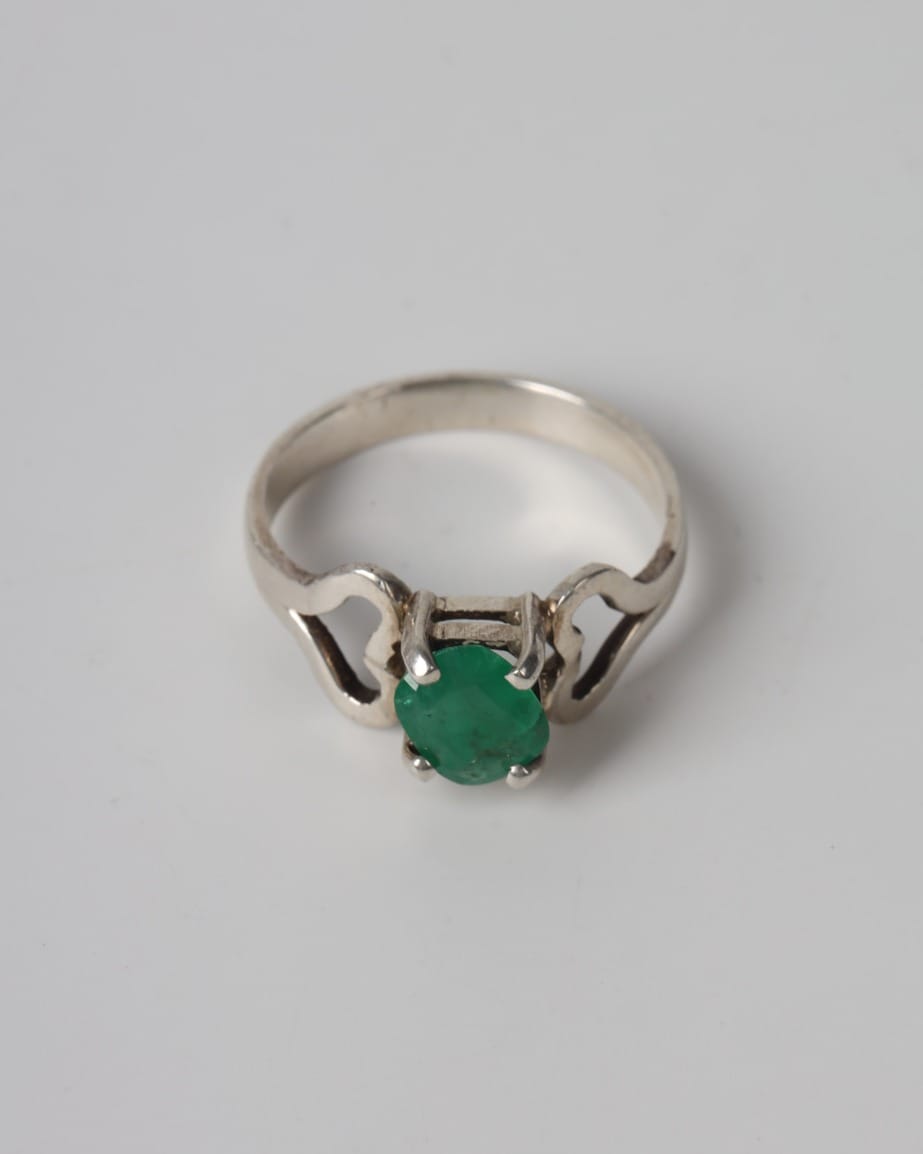 Emerald Green Panjshir Emerald Silver Ring