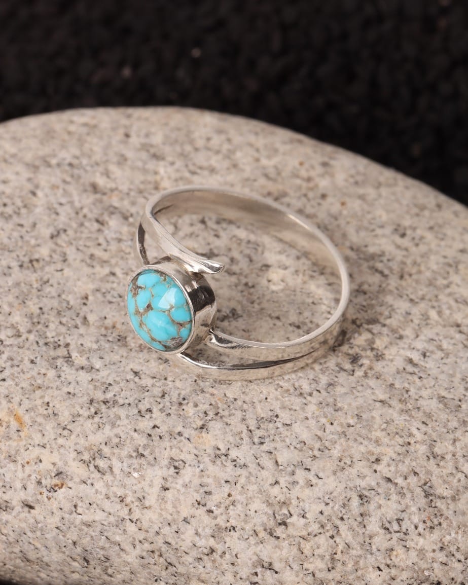 Sky Blue Turquoise Silver Ring