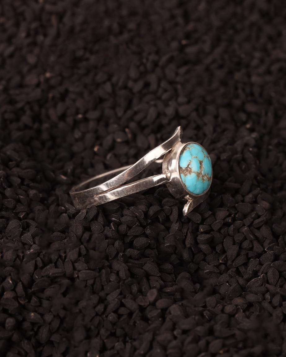 Sky Blue Turquoise Silver Ring