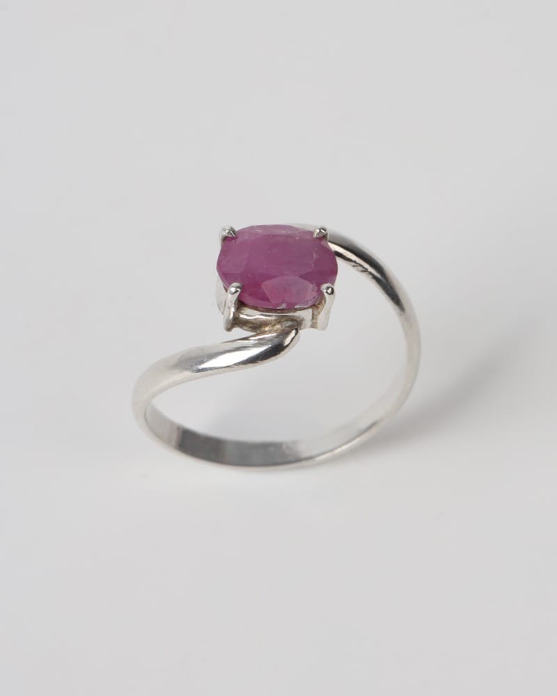 Pink Jagdalek Ruby Sterling Silver Women’s Ring