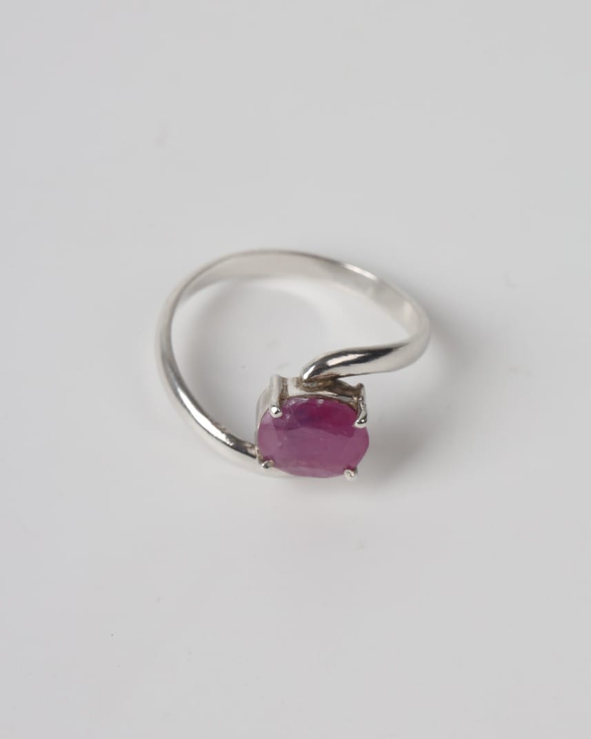 Pink Jagdalek Ruby Sterling Silver Women’s Ring