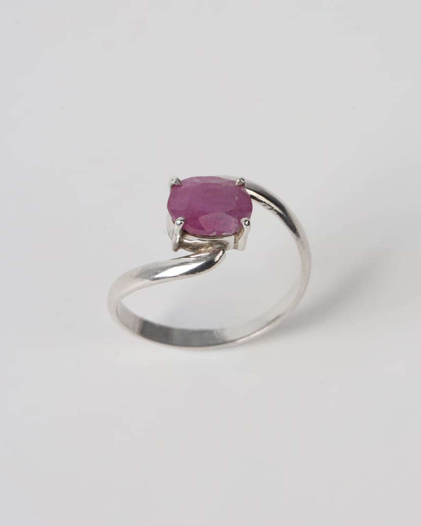 Pink Jagdalek Ruby Sterling Silver Women’s Ring