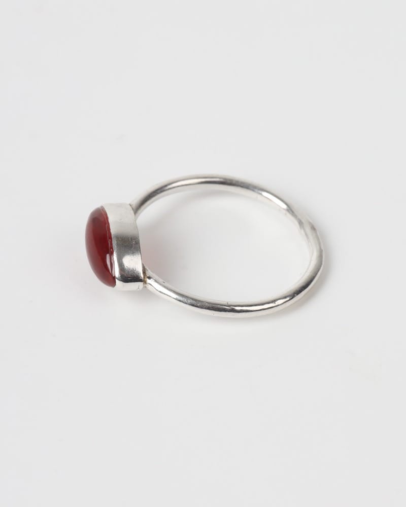 Deep Red Khorasani Agate Sterling Silver Women’s Ring