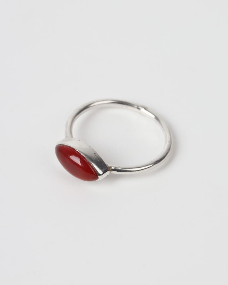 Deep Red Khorasani Agate Sterling Silver Women’s Ring