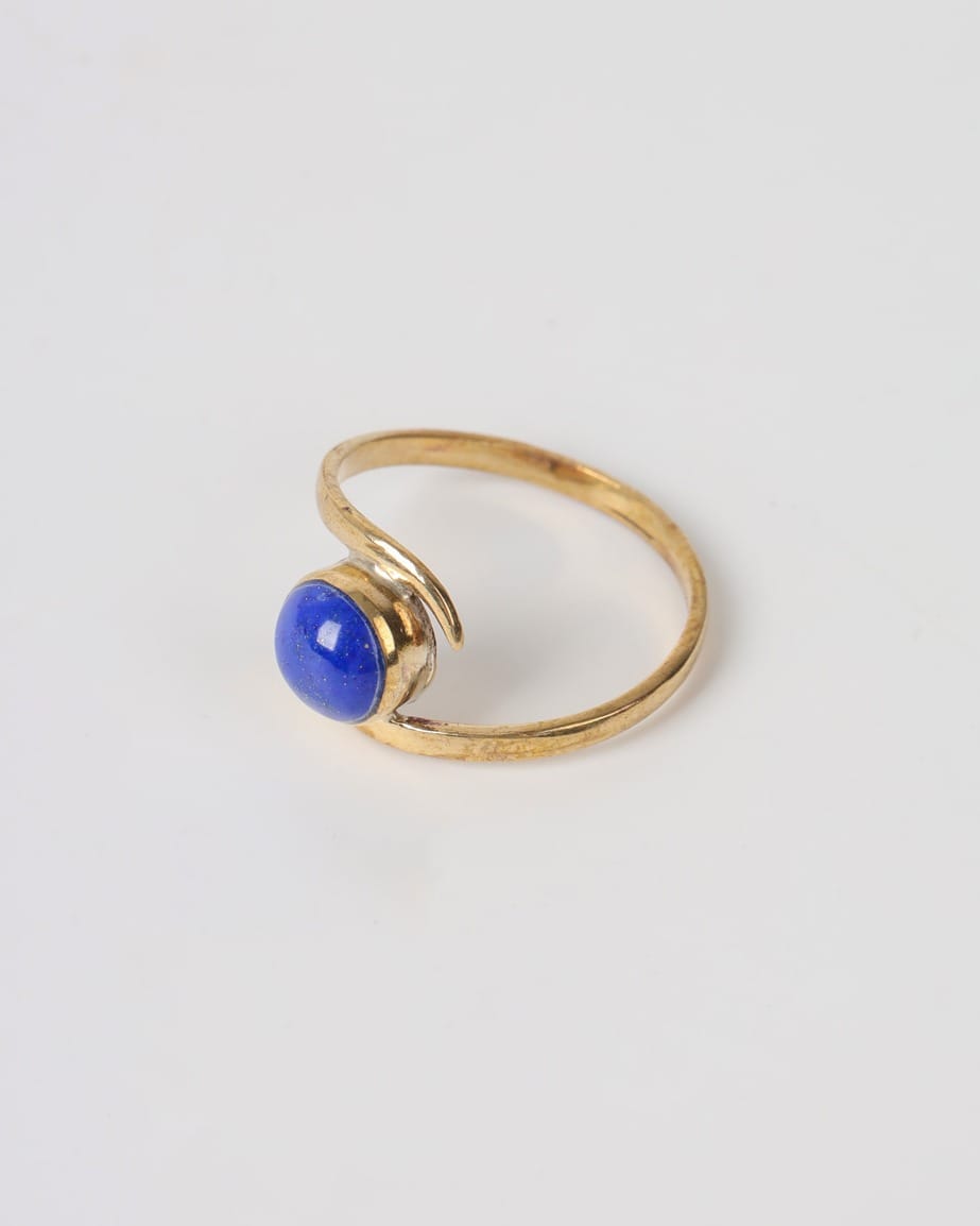 Blue Lapis Lazuli Brass Women’s Ring