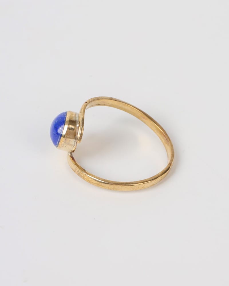 Blue Lapis Lazuli Brass Women’s Ring