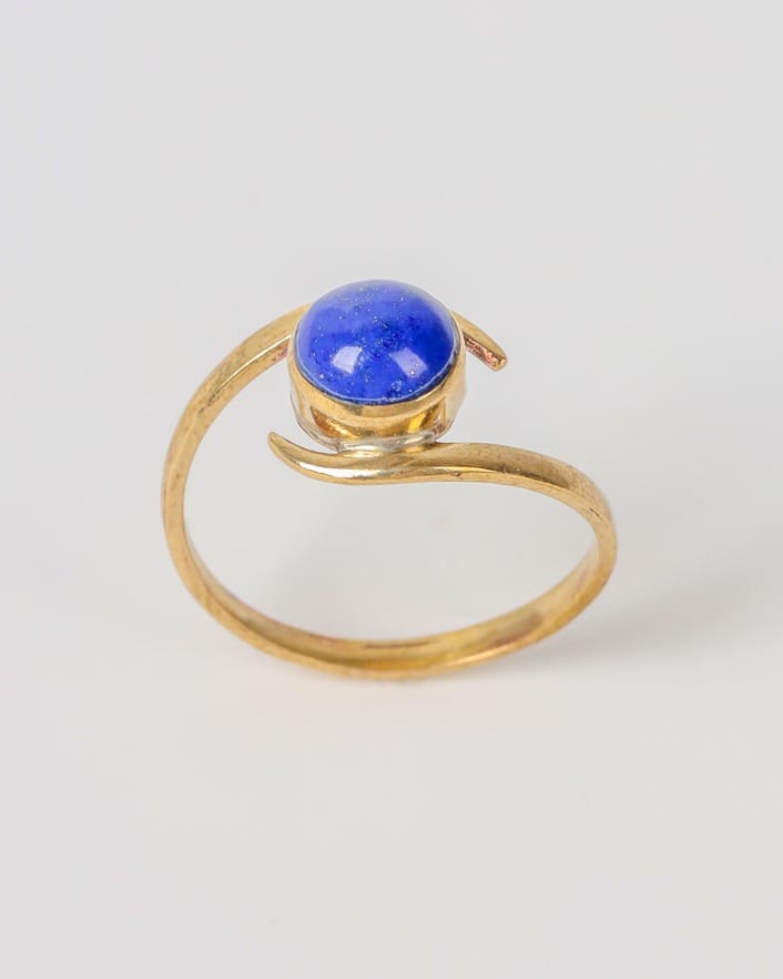 Blue Lapis Lazuli Brass Women’s Ring