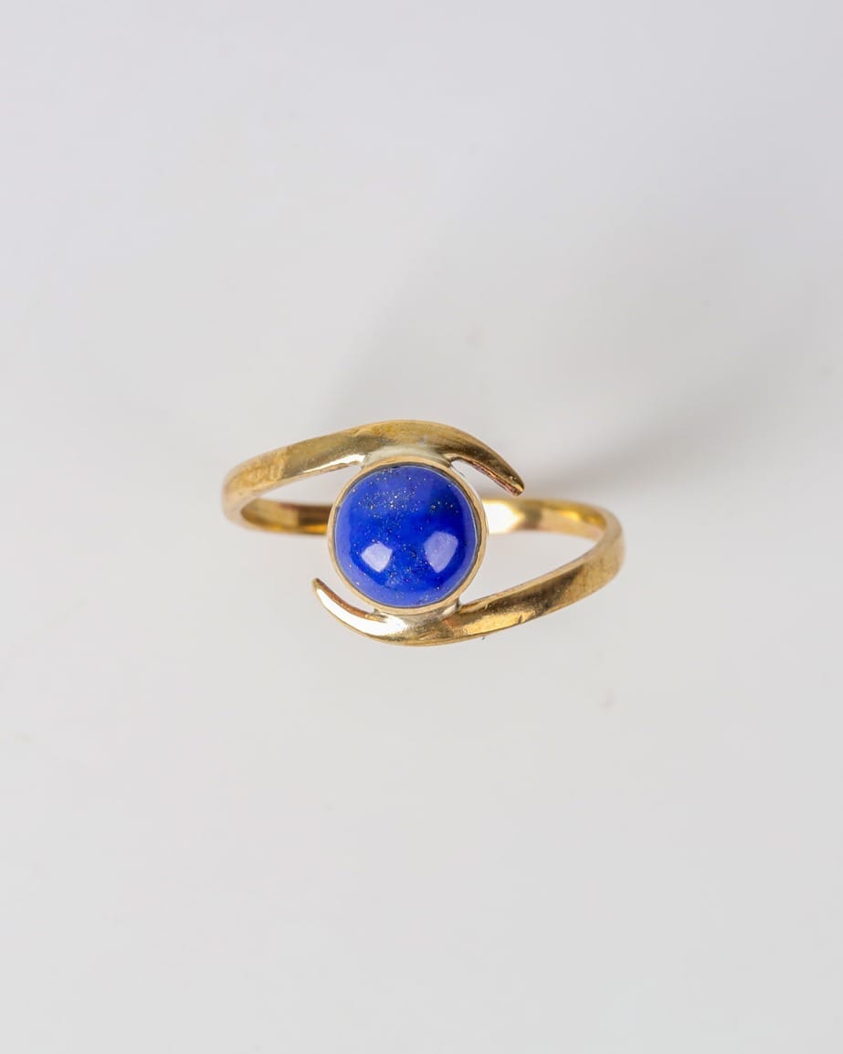 Blue Lapis Lazuli Brass Women’s Ring