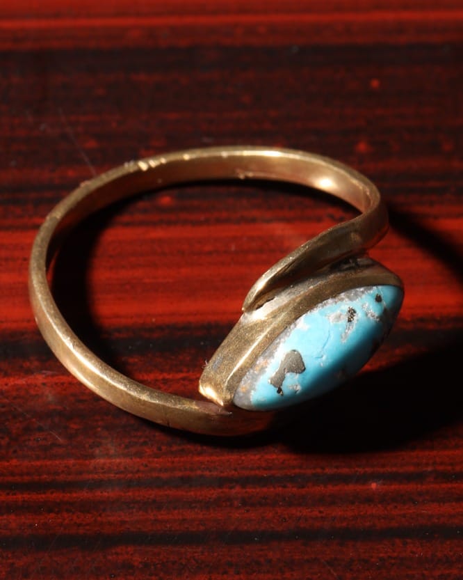 Turquoise Kerman Brass Ring – Women's