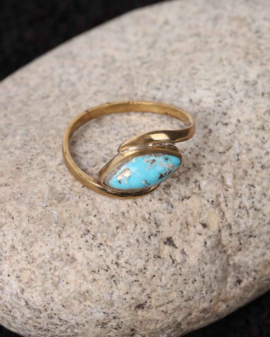 Turquoise Kerman Brass Ring – Women's
