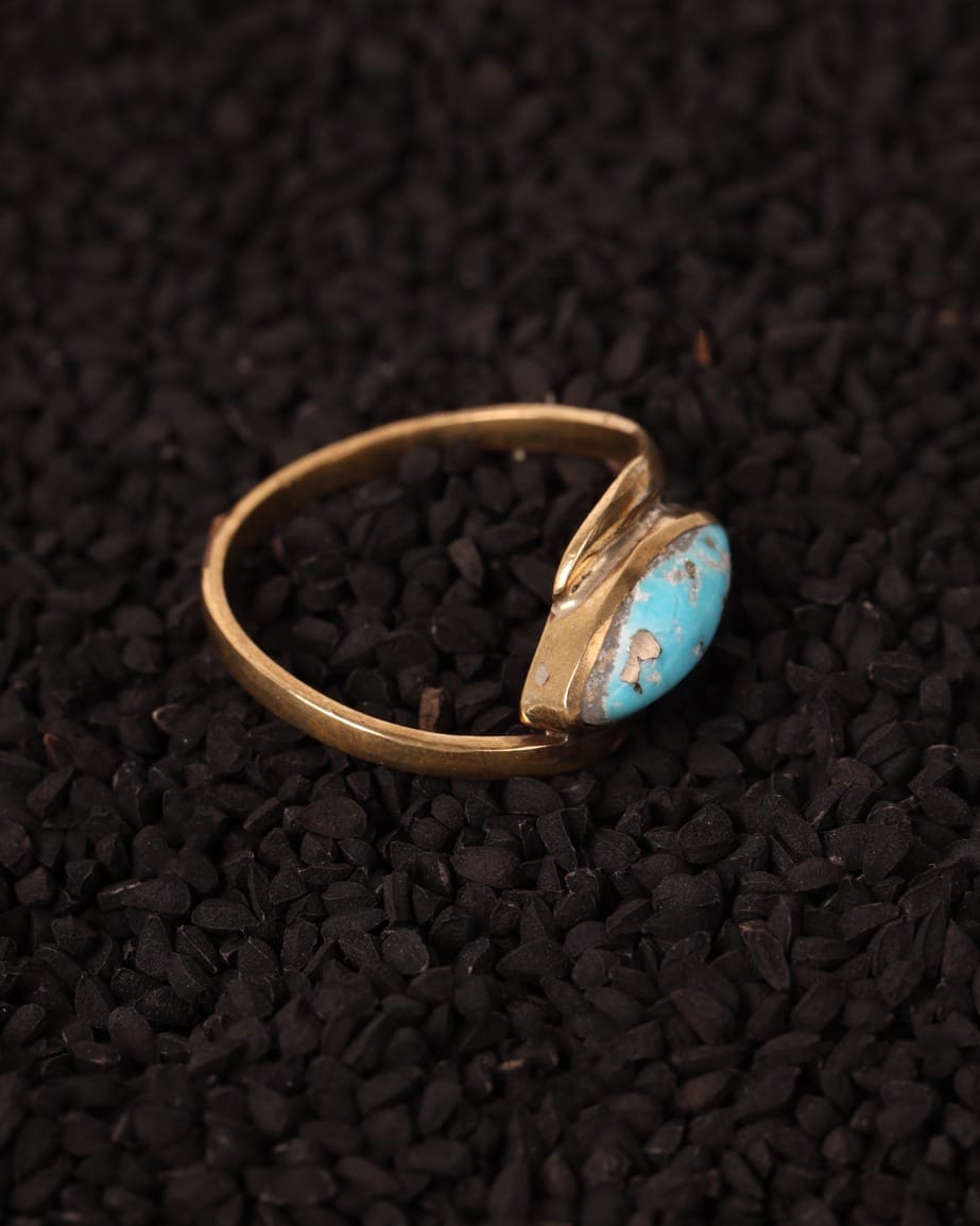 Turquoise Kerman Brass Ring – Women's