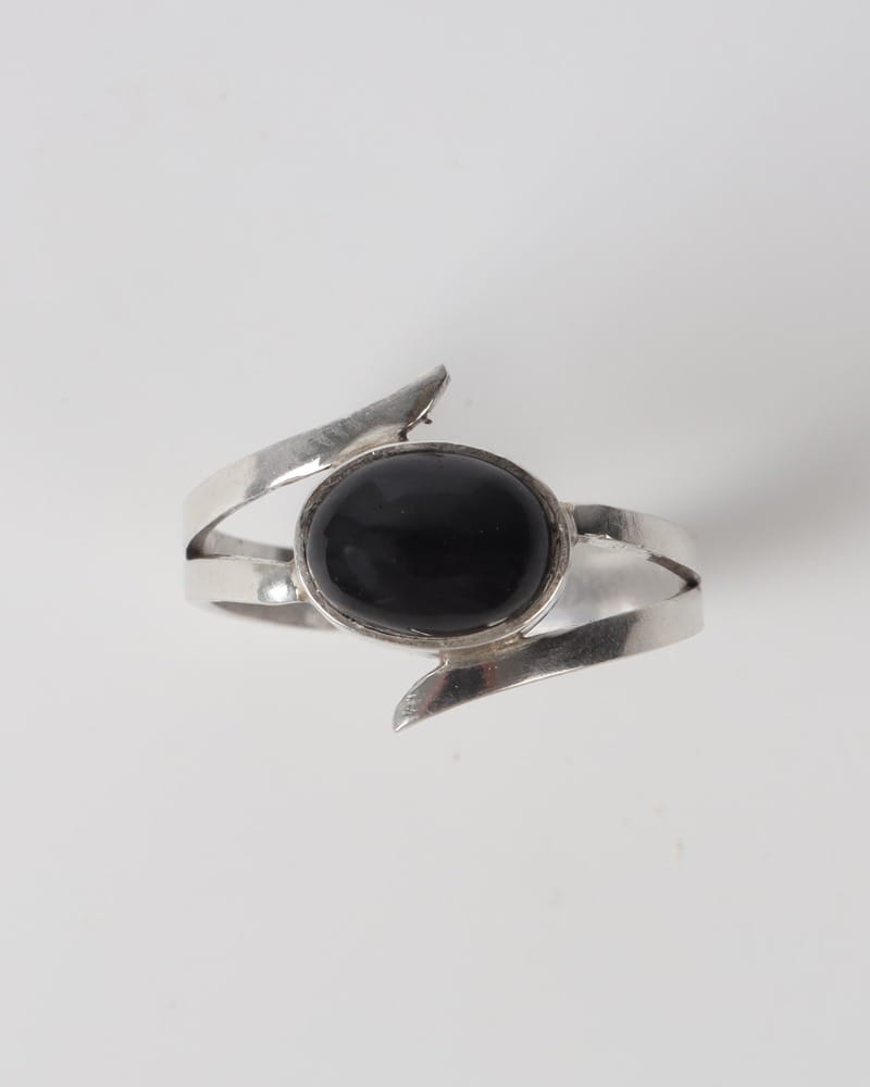 Black  Agate Silver Ring – Elegant Women's Jewelry