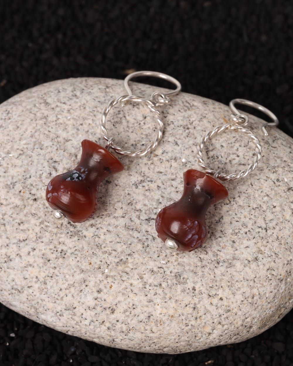 Agate Bead Drop Earrings