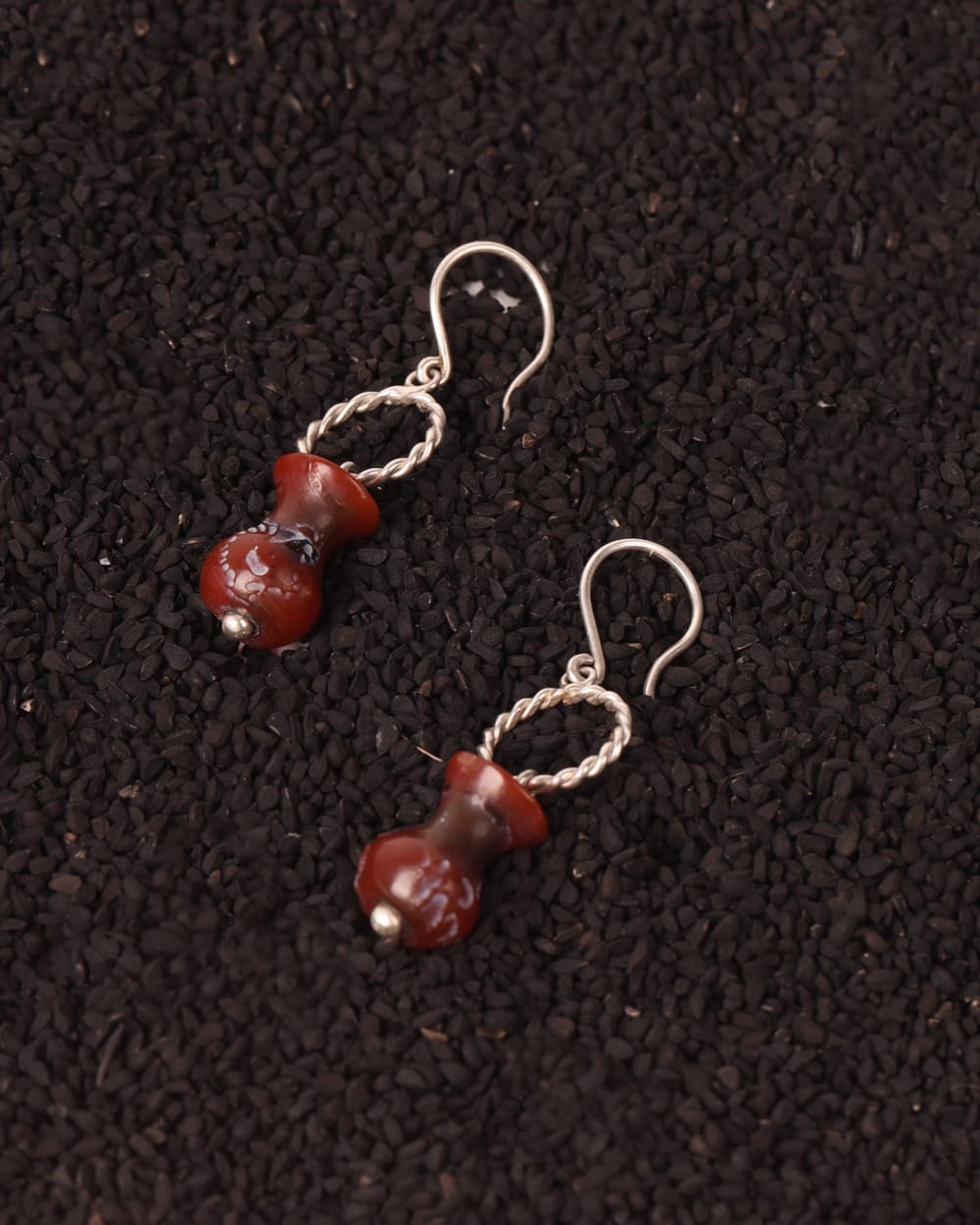 Agate Bead Drop Earrings