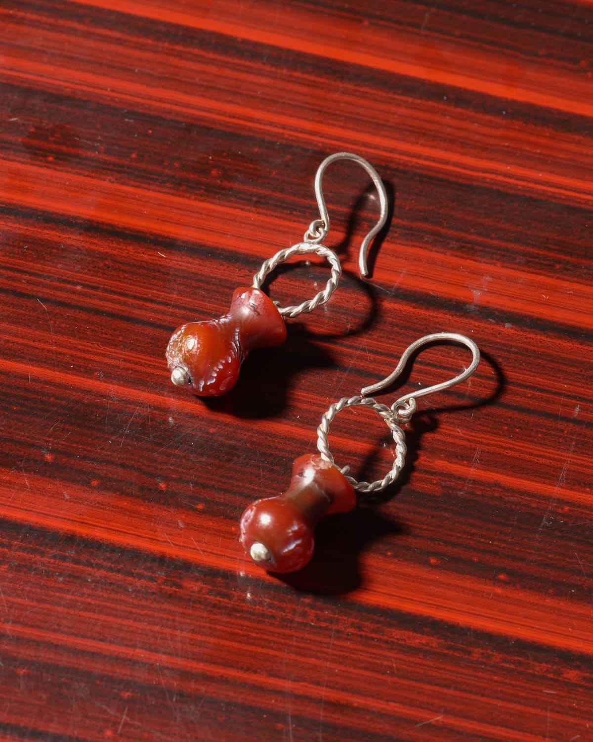 Agate Bead Drop Earrings