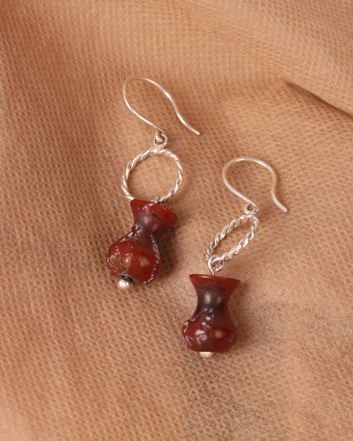 Agate Bead Drop Earrings