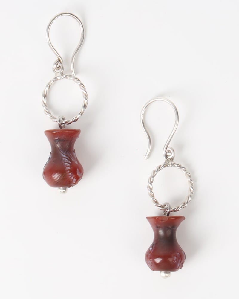Agate Bead Drop Earrings