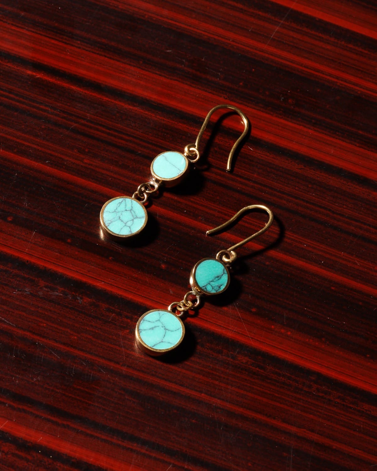 Turquoise Brass Earrings
