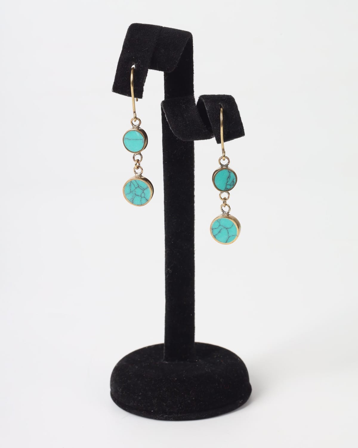 Turquoise Brass Earrings