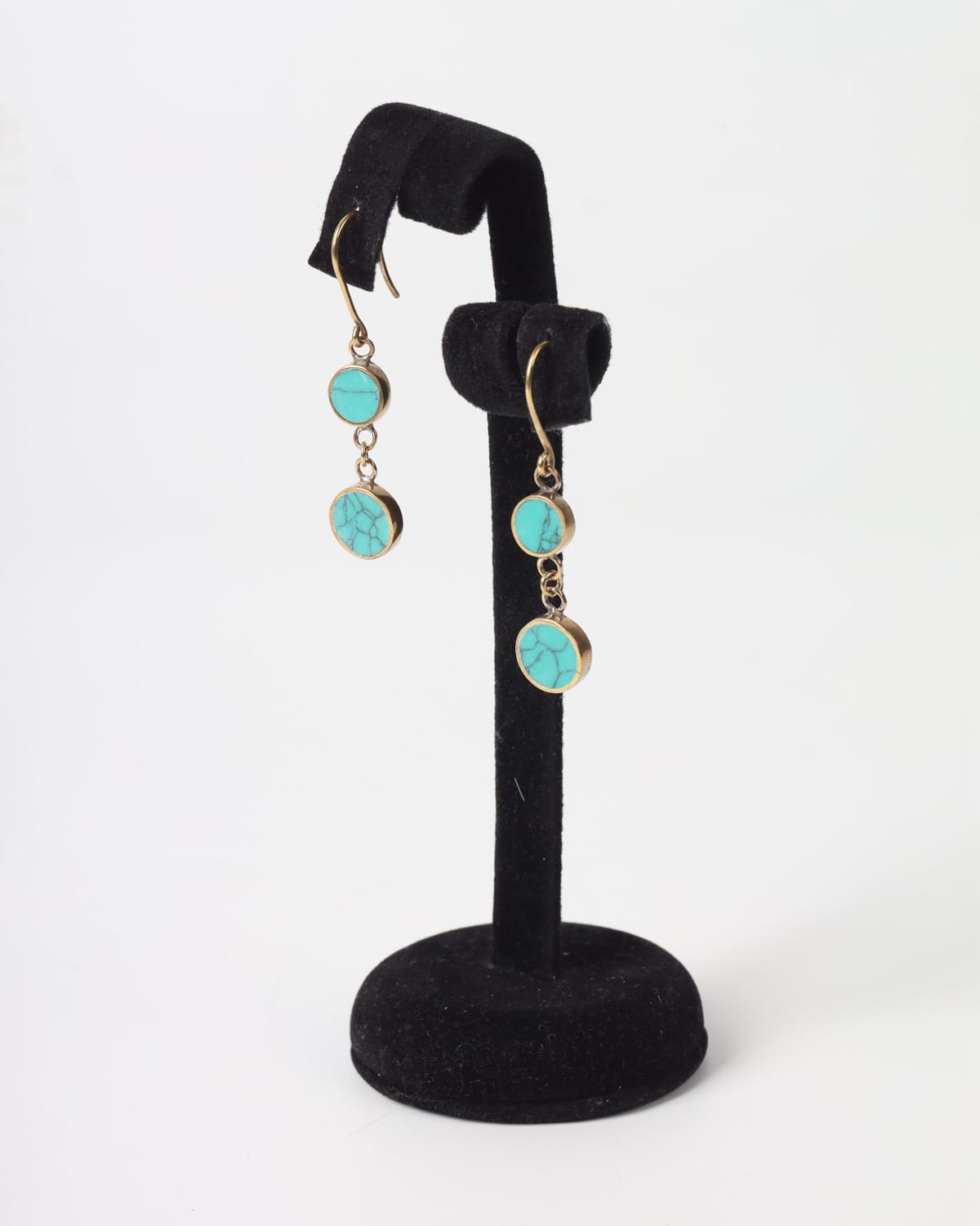 Turquoise Brass Earrings