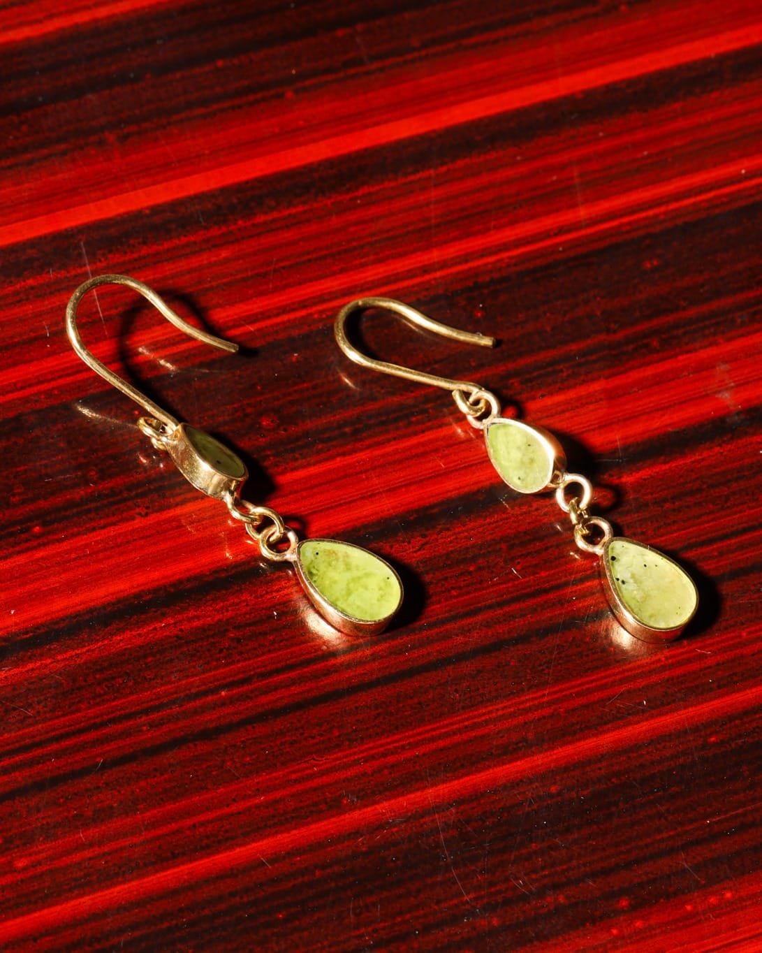 Green Gemstone Drop Earrings